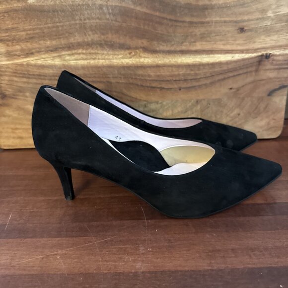 Sole Bliss Ingrid heel Pumps Black Suede Shoes - Picture 16 of 16